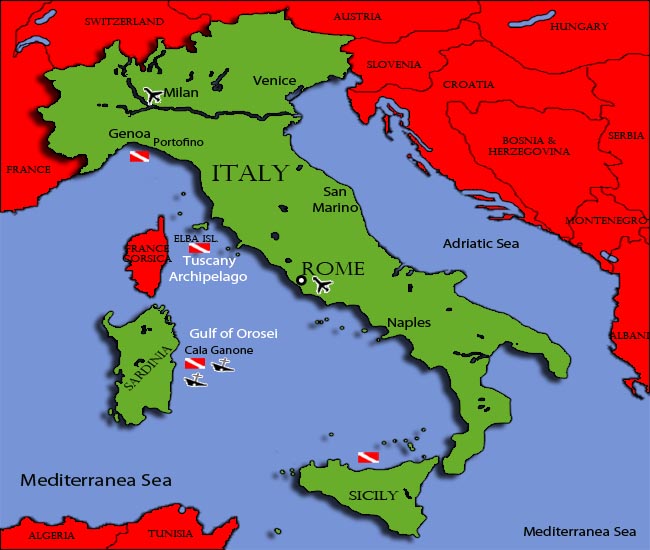 mapa de Italia
